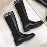 Fendi Black Leather High Heel Boots
